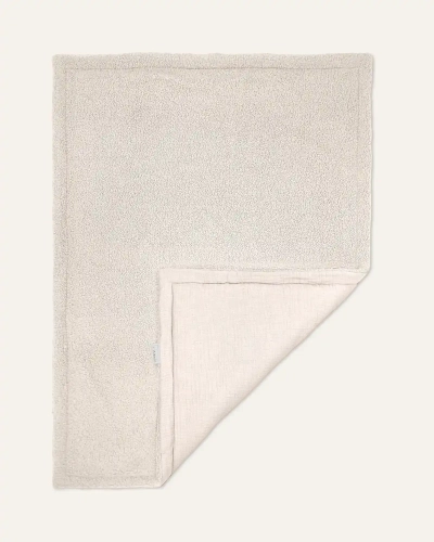 Dwustronny kocyk boucle Albero Mio kremowy – tkanina boucle i bawełna double gauze