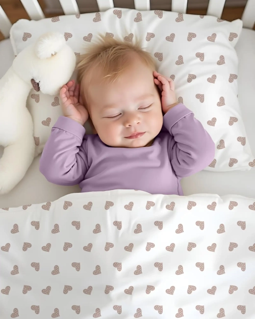 Śpiące dziecko w pościeli Sweet Heart World Albero mio
